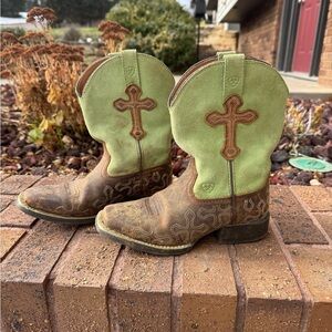 Ariat Kids' Green and Brown Western Boots